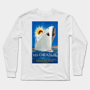 Vintage Travel Poster The Netherlands MS. Oranje Long Sleeve T-Shirt